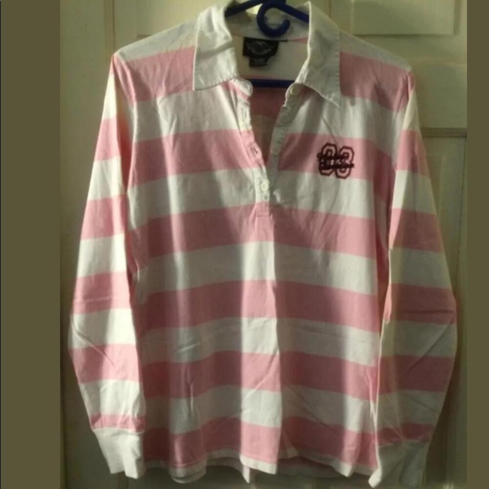 Harley Davidson rugby style long sleeve shirt 1X - Picture 1 of 8